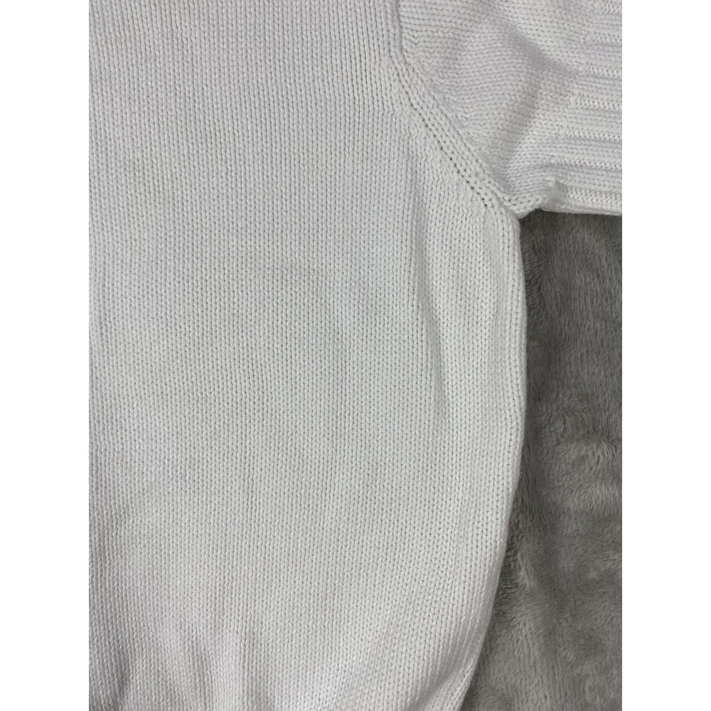 Vintage BFA Classics Sweater Shirt Womens Medium White Cottagecore Crew Neck 80s - Picture 2 of 7
